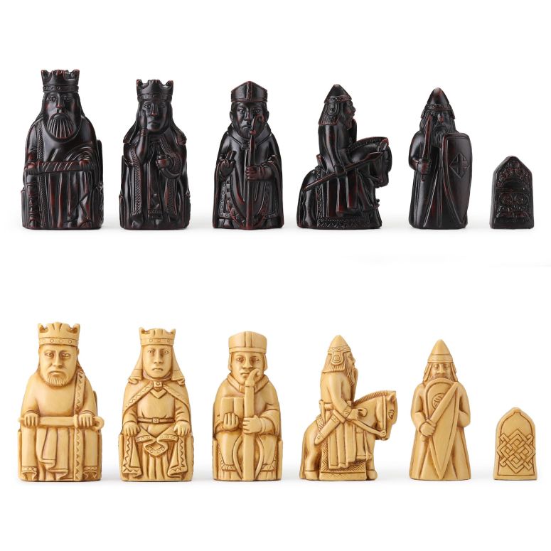 チェスセット Veronese Design 3 1/2 Inch Isle of Lewis Chessmen Hand Painted Resin Sculpture Figurines (Chess Piece Only, No Board) 【並行輸入品】