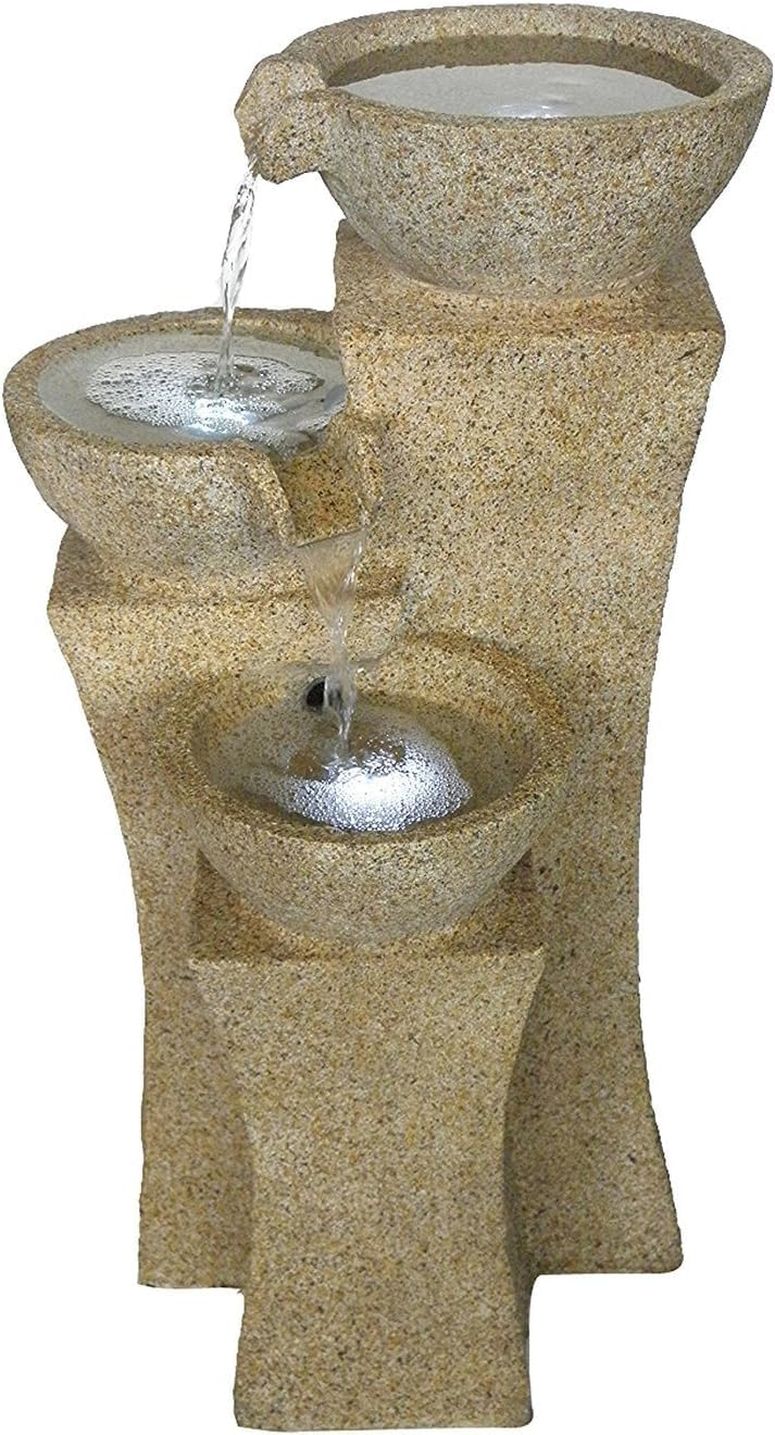 ガーデン 噴水 インテリア噴水 置き型 噴水 滝のオブジェ ウォーターフォールファウンテン Harmony Fountains Veneto - 26" Three Bowl Cascading Waterfall Rock Fountain with LEDs 【並行輸入品】｜MJ-MARKET 57,805円