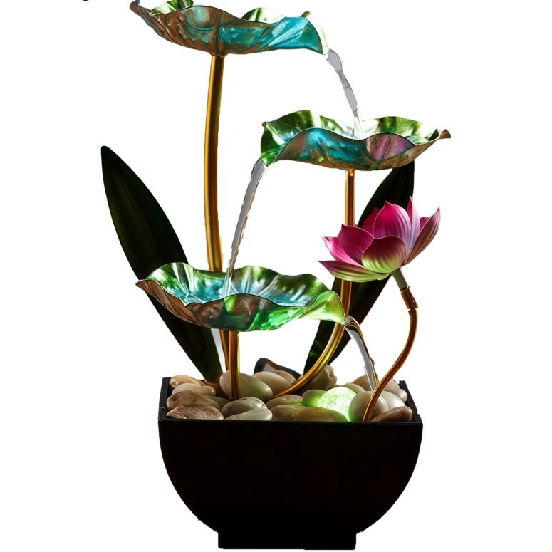 卓上 噴水 滝のオブジェ テーブルトップファウンテン インテリア噴水 Generic Waterfall Pendulum with Lights Small Fountain Indoor Decompression Office Living Room Home Decor Art Country Style 【並行輸入品】