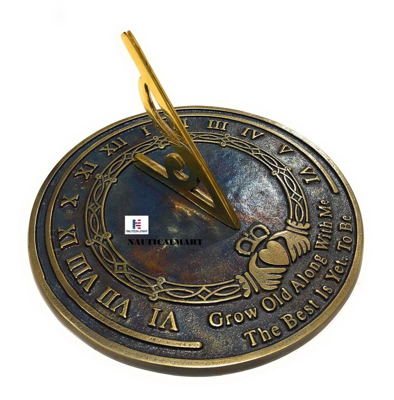 日晷儀 Nautical-Mart Garden Sundial Grow Old with Me -The Best is Yet, to be (Brass Antique), Unique Wedding Gift Idea for Parents, Grandparents, Friends, Couples, Anniversary Sundial Gift 【並行輸入品】 エクステリア・ガーデンファニチャー-ガーデンオーナメント・置物
