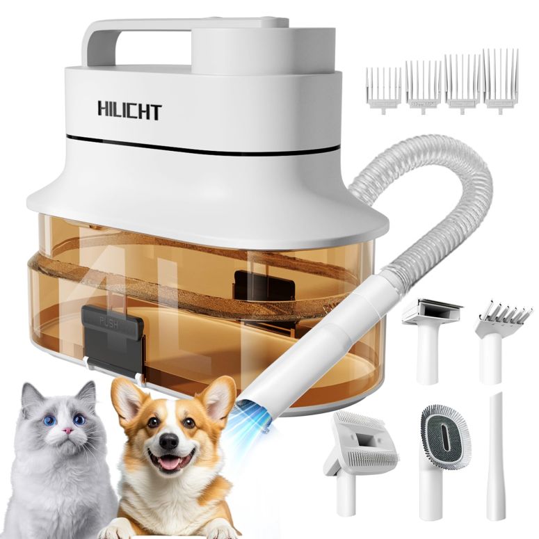 ペットバリカン Dog Grooming Kit, Dog Hair Vacuum with Nail Clipper and 4L Dust Cup, 6 Pet Grooming Tools, Silent Pet Vacuum for Cats, Dogs and Other Animals 【並行輸入品】
