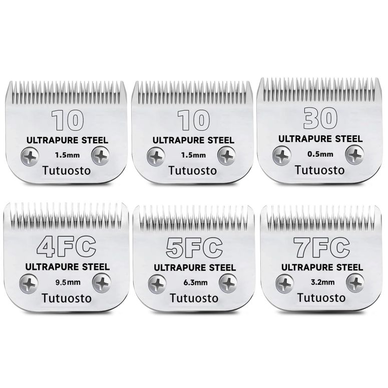 ペットバリカン Tutuosto Clipper Blades Pet Grooming Clipper Replacement Blades Detachable Blade Compatible with andis/wahl/Oster Dog Clippers (2 * 10+30+4FC+5FC+7FC) 【並行輸入品】