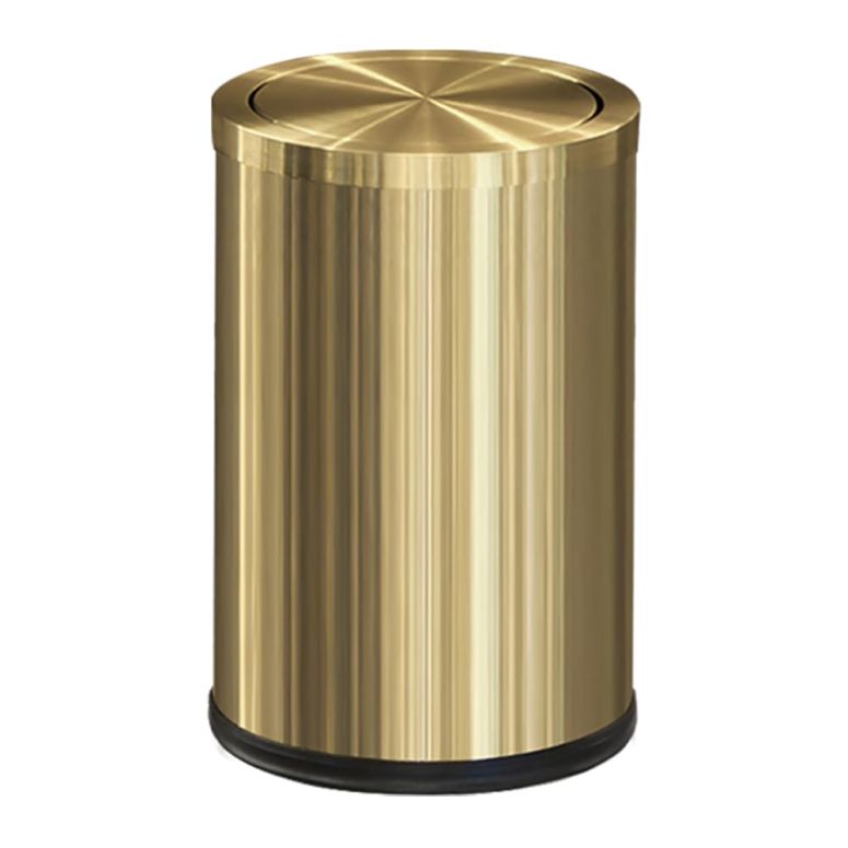 ドアノッカー LEASYLIFE Small Trash Can with Flipping Lid，Gold Bathroom Trash can with lid，2.4gallon,Brass Trash can for Bathroom,Laundry，Hotel，Office， Laundry Room ，Metallic Gold (Single) 【並行輸入品】