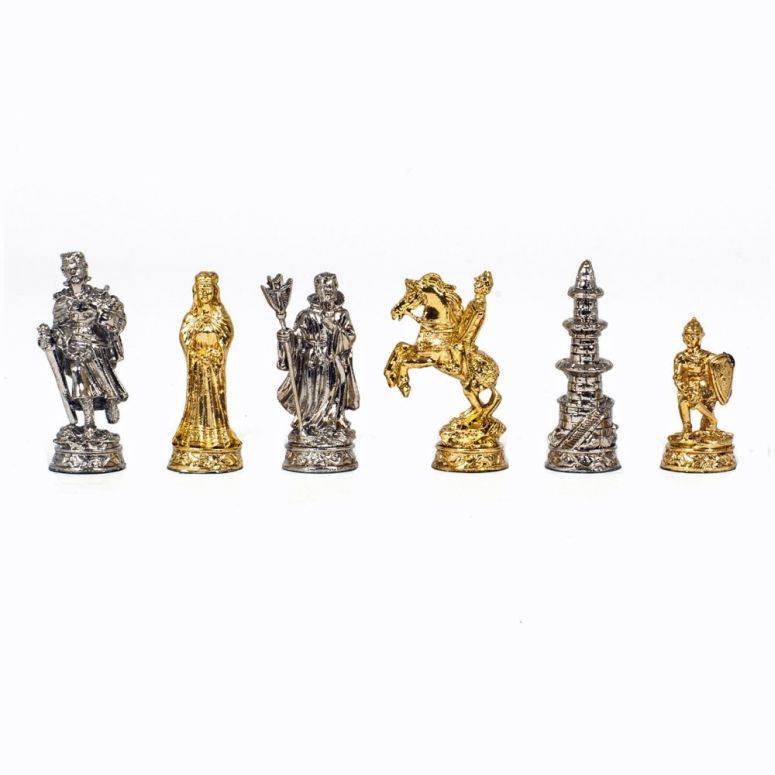 チェス仕かける WE Games Pewter Medieval Chessmen, Unique Metal Chess Set for Adults, Luxury Themed Chess Set, 32 Sculpted Pieces, Fancy Vintage Chess Set 【並行輸入品】 チェス-ファミリートイ・ゲーム-おもちゃ