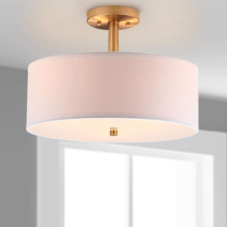 サファヴィヤ safavieh テーブルランプ サファビヤ サファヴィア SAFAVIEH Lighting Collection Clara Gold 16-inch Diameter Semi Flush Mount Ceiling Light Fixture (LED Bulbs Included) 【並行輸入品】｜MJ-MARKET
