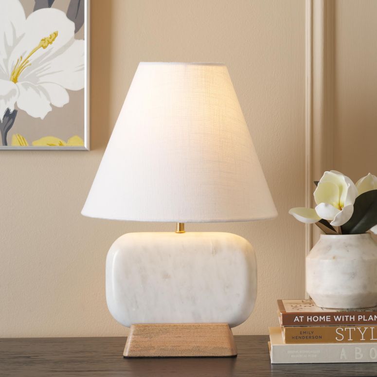 サファヴィヤ safavieh テーブルランプ サファビヤ サファヴィア SAFAVIEH Lighting Collection Naira White Marble/Natural 17-inch Table Lamp (LED Bulb Included) 【並行輸入品】