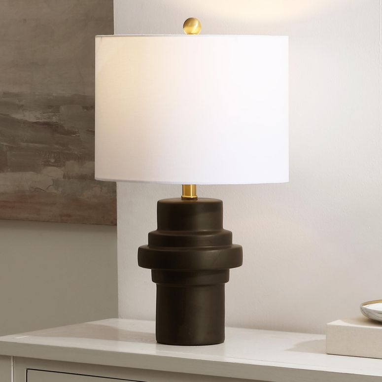 サファヴィヤ safavieh テーブルランプ サファビヤ サファヴィア SAFAVIEH Lighting Collection Doni Black/Brass Ceramic 22-inch Table Lamp (LED Bulb Included) 【並行輸入品】