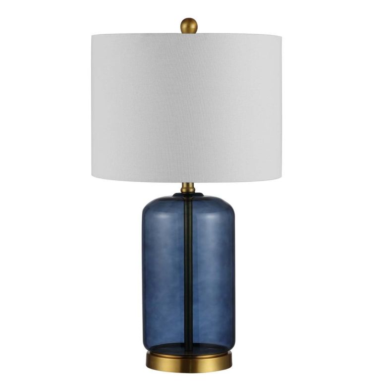 サファヴィヤ safavieh テーブルランプ サファビヤ サファヴィア SAFAVIEH Lighting Collection Novah Blue Glass 26-inch Bedroom Living Room Home Office Desk Nightstand Table Lamp (LED Bulb Included) 【並行輸入品】