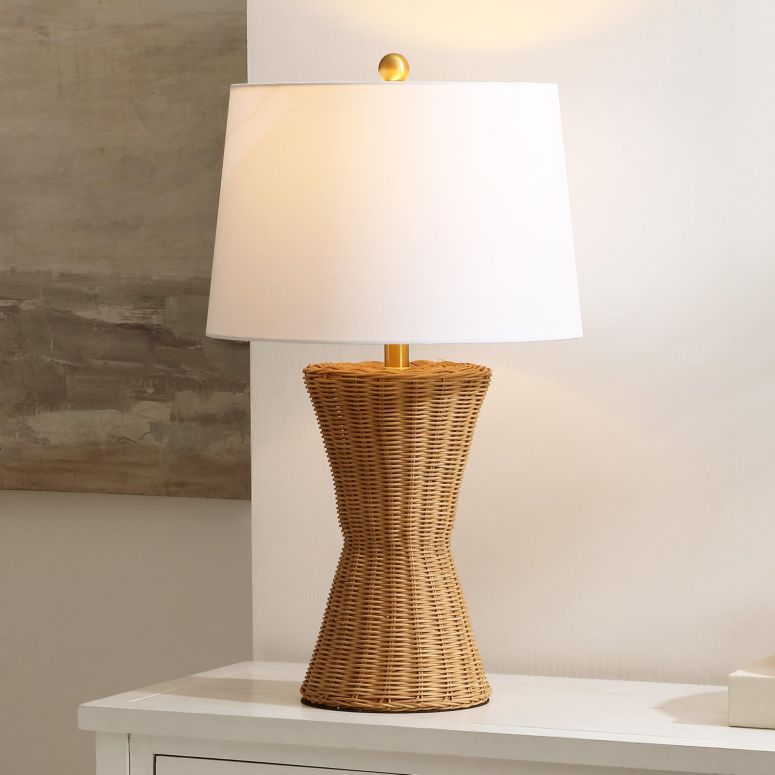 サファヴィヤ safavieh テーブルランプ サファビヤ サファヴィア SAFAVIEH Lighting Collection Aitana Natural Rattan 26-inch Table Lamp (LED Bulb Included) 【並行輸入品】