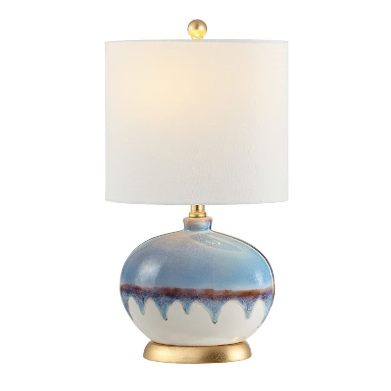 サファヴィヤ safavieh テーブルランプ サファビヤ サファヴィア SAFAVIEH Lighting Collection Koa Modern Blue Ceramic 21-inch Bedroom Living Room Home Office Desk Nightstand Table Lamp (LED Bulb Included) 【並行輸入品】