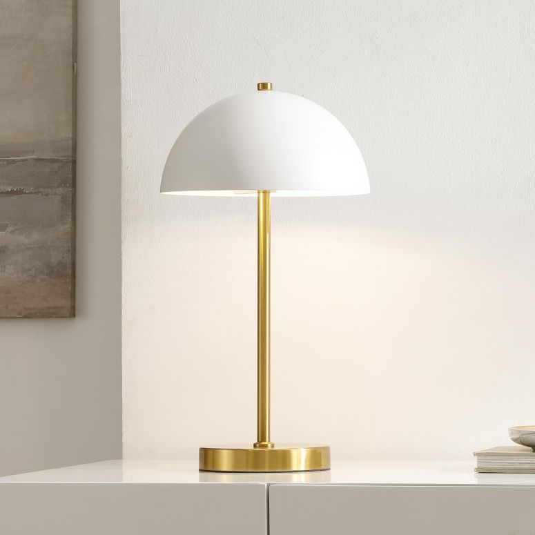 サファヴィヤ safavieh テーブルランプ サファビヤ サファヴィア SAFAVIEH Lighting Collection Goldie Brass Gold/White 20-inch Table Lamp (LED Bulb Included) 【並行輸入品】