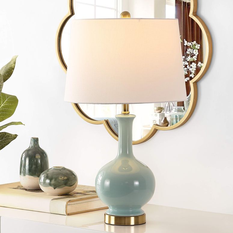 サファヴィヤ safavieh テーブルランプ サファビヤ サファヴィア SAFAVIEH Lighting Collection Bowie Blue Ceramic 26-inch Bedroom Living Room Home Office Desk Nightstand Table Lamp (LED Bulb Included) 【並行輸入品】