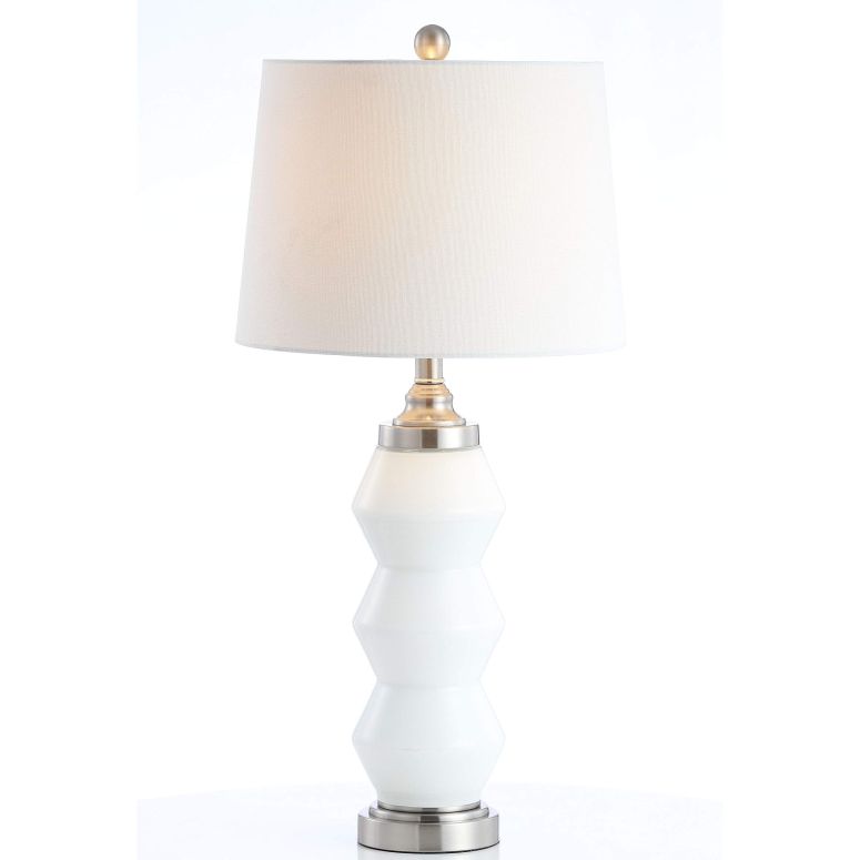 サファヴィヤ safavieh テーブルランプ サファビヤ サファヴィア SAFAVIEH Lighting Collection Jayce Modern Contemporary White/ Nickel 29-inch Bedroom Living Room Home Office Desk Nightstand Table Lamp (LED Bulb Included) 【並行輸入品】