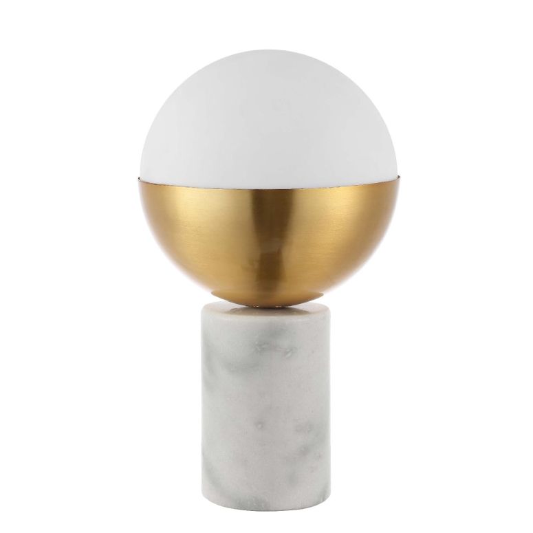 サファヴィヤ safavieh テーブルランプ サファビヤ サファヴィア SAFAVIEH Lighting Collection Evolet Modern Gold/White Globe 12-inch Table Lamp (LED Bulb Included) 【並行輸入品】
