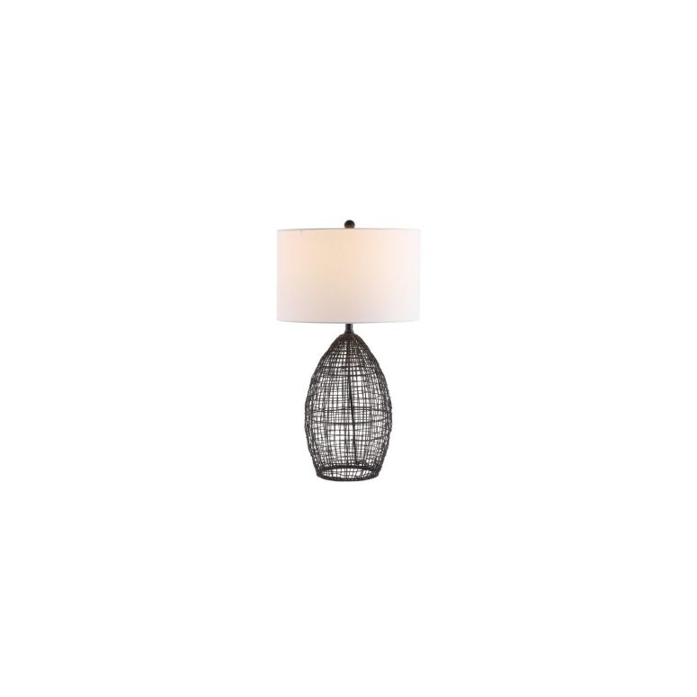 サファヴィヤ safavieh テーブルランプ サファビヤ サファヴィア SAFAVIEH Lighting Collection Edren Modern Black Rattan 30-inch Table Lamp (LED Bulb Included) 【並行輸入品】|MJ-MARKET