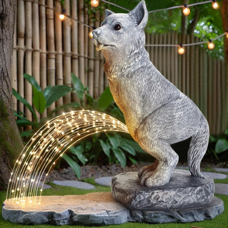ガーデンライトLEDソーラーライト ソーラーパワー VOFSTAND Garden Statues Funny Dog Statue with Solar LED Light, Ideal Gifts for Friends or Family's Birthday, Outdoor Decorations for Yard 【並行輸入品】