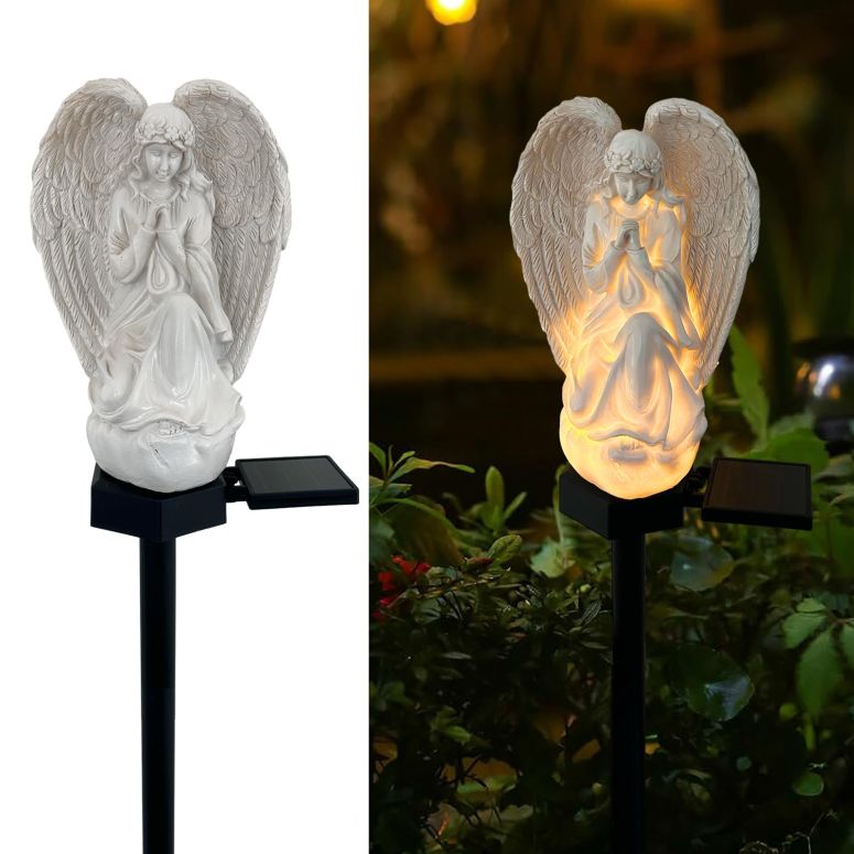 ガーデンライトLEDソーラーライト ソーラーパワー LAIAMER Solar Garden Angel Lights, Waterproof Outdoor Garden Angels Statue Decorations Angel Solar Lights for Cemetery Gravesite Grave Outside Yard Patio Lawn Porch 【並行輸入品】
