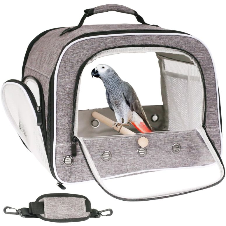 インコ 小鳥 バード トラベルキャリアー Bird Carry Carrier to Transport Large Size Parrot, Portable Bag with Metal Tray and Grid for Medium and Large Birds Like African Grey, Long Tail Cockatiel and Parrot 【並行輸入品】