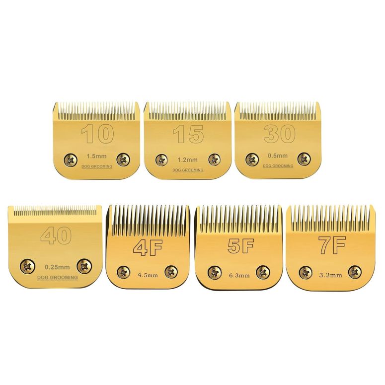 ペットバリカン Blade Dog Grooming Detachable Ceramic Blade Compatible with Andis,Oster A5,Wahl KM Series Clippers(Gold) (10+15+30+40+4F+5F+7F) 【並行輸入品】|MJ-MARKET