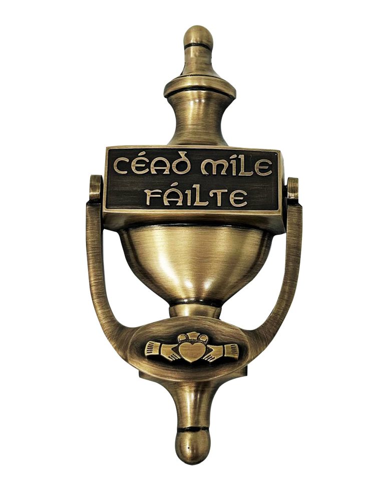 ドアノッカー Exclusively Irish Claddagh Door Knocker for Front Door Cead Mile Failte Brass Knocker 8" Welcome Gift Ireland Home D?cor (Antique Brass) 【並行輸入品】|MJ-MARKET