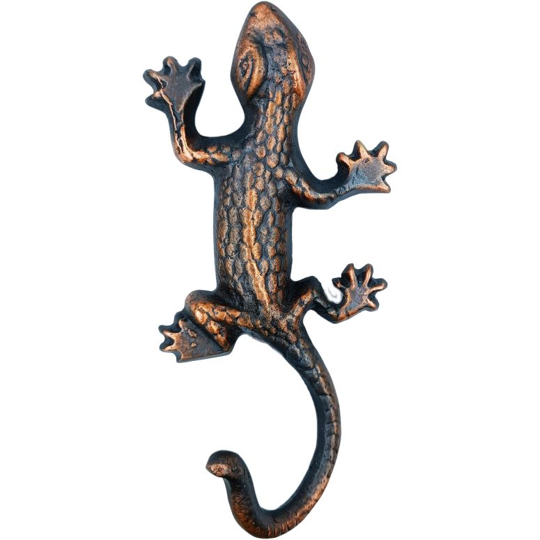 部屋の入り口ラッパー Anatolica Brass Gecko Door Knocker, 6.5 inches, Lizard Frontdoor Ornament, Reptile Decor (Antique Copper) 【並行輸入品】