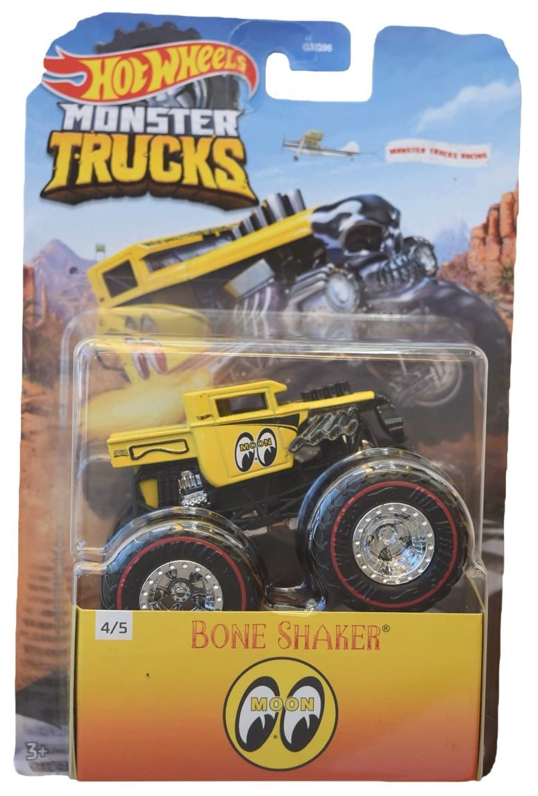 ホットウィール モンスタートラック Hot Wheels Monster Trucks Bone Shaker, [Yellow] Moon Eyes 4/5 【並行輸入品】