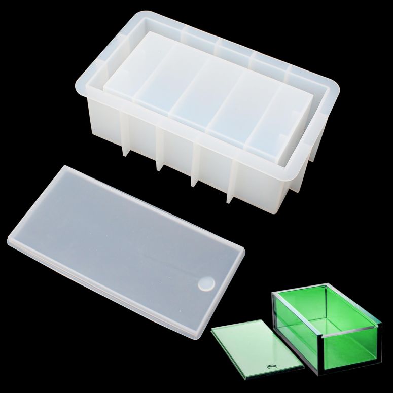 チェス仕かける Domino Box Mold with Lid, Silicone Rectangle Large Mold Mould Container Set for Resin Dominoes Chess Tissues Napkin Storage Case, DIY Crafts Jewelry Holder Casting 【並行輸入品】 ファミリートイ・ゲーム-チェス-おもちゃ