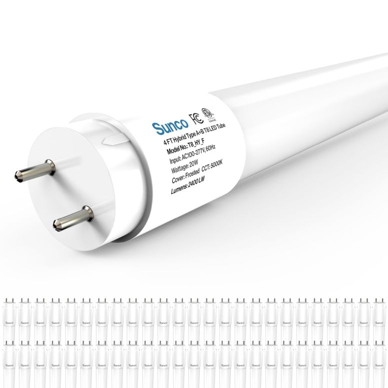 サファヴィヤ safavieh 速見表照明ランプ サファビヤ サファヴィア Sunco 50 Pack T8 LED Bulbs 4 Foot, 48 Inch Tube Light Bulbs Fluorescent Replacement, Single or Double Ended Hybrid Type A+B, 2400 LM, 20W, 5000K Daylight, Frosted Lens ET 【並行輸入品】