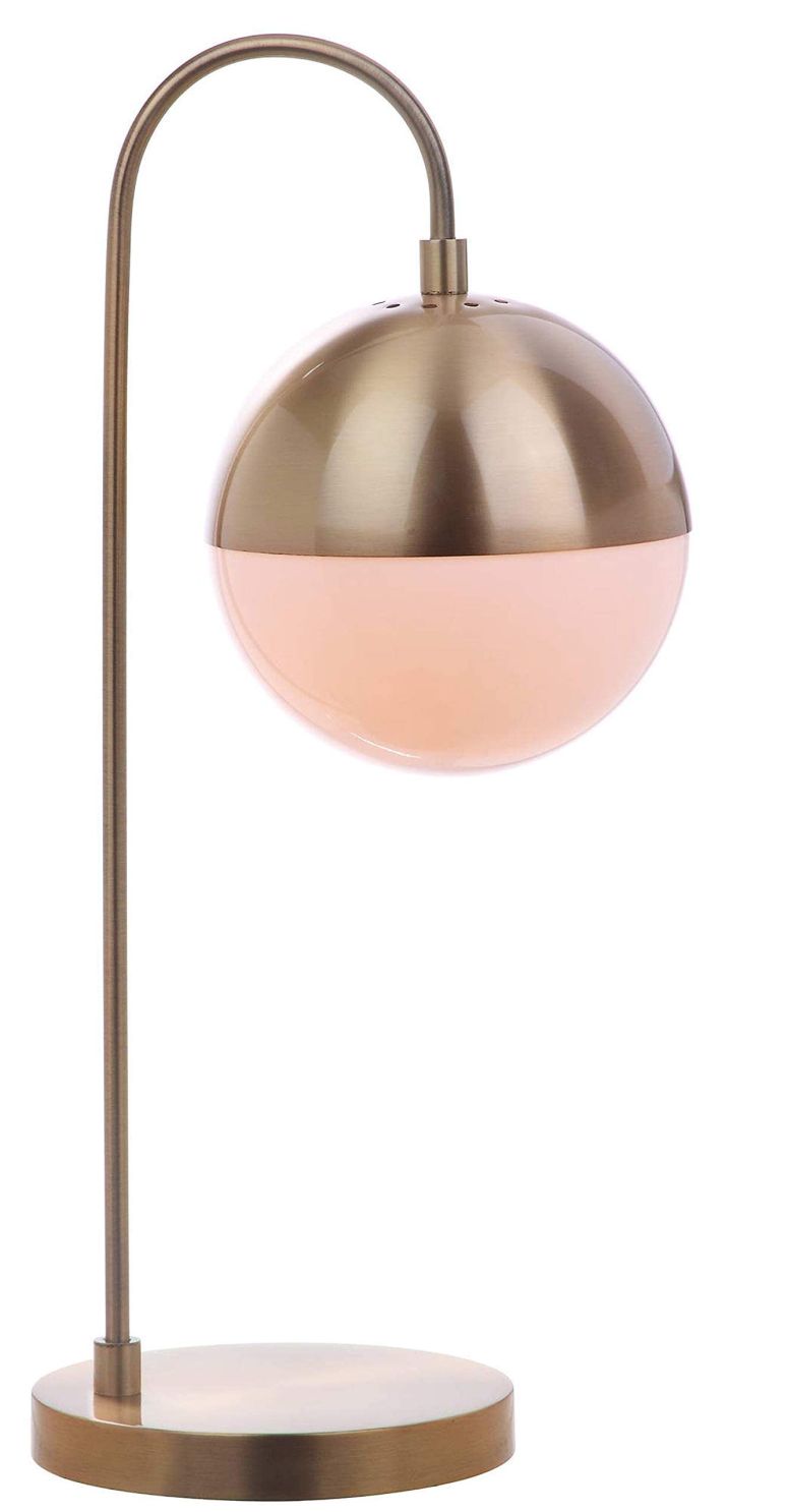 サファヴィヤ safavieh テーブルランプ サファビヤ サファヴィア SAFAVIEH Lighting Collection Cappi Modern Brass Gold Orb 21-inch Bedroom Living Room Home Office Desk Dorm Study Nightstand Task Table Lamp (LED Bulb Included) 【並行輸入品】
