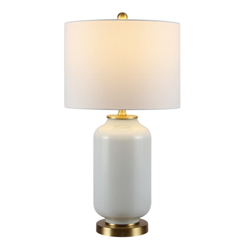 サファヴィヤ safavieh テーブルランプ サファビヤ サファヴィア SAFAVIEH Lighting Collection Amaia Modern Contemporary White Glass 26-inch Bedroom Living Room Home Office Desk Nightstand Table Lamp (LED Bulb Included) 【並行輸入品】