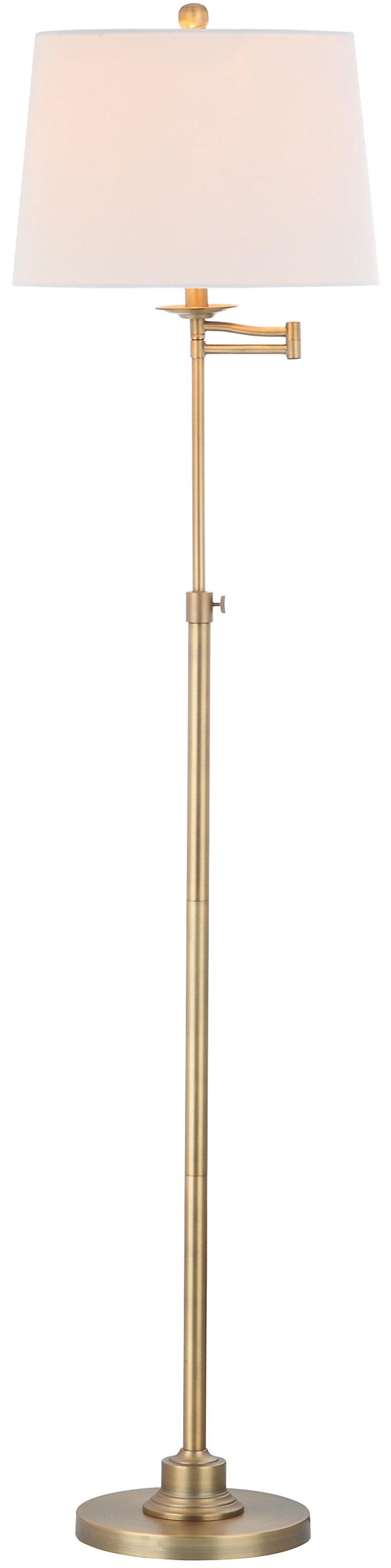 サファヴィヤ safavieh 時刻表照明ランプ サファビヤ サファヴィア SAFAVIEH Lighting Collection Nadia Traditional Farmhouse Swivel Swing Arm Gold 64-inch Adjustable Height Living Room Bedroom Home Office Standing Floor Lamp (LED Bulb Inc 【並行輸入品】