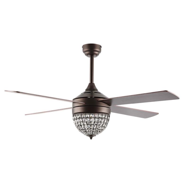 サファヴィヤ safavieh 早見表照明ランプ サファビヤ サファヴィア SAFAVIEH Lighting Collection Crista Oil Rubbed Bronze/Crystal 3-Light Ceiling Fan with Remote (LED Bulbs Included) 【並行輸入品】