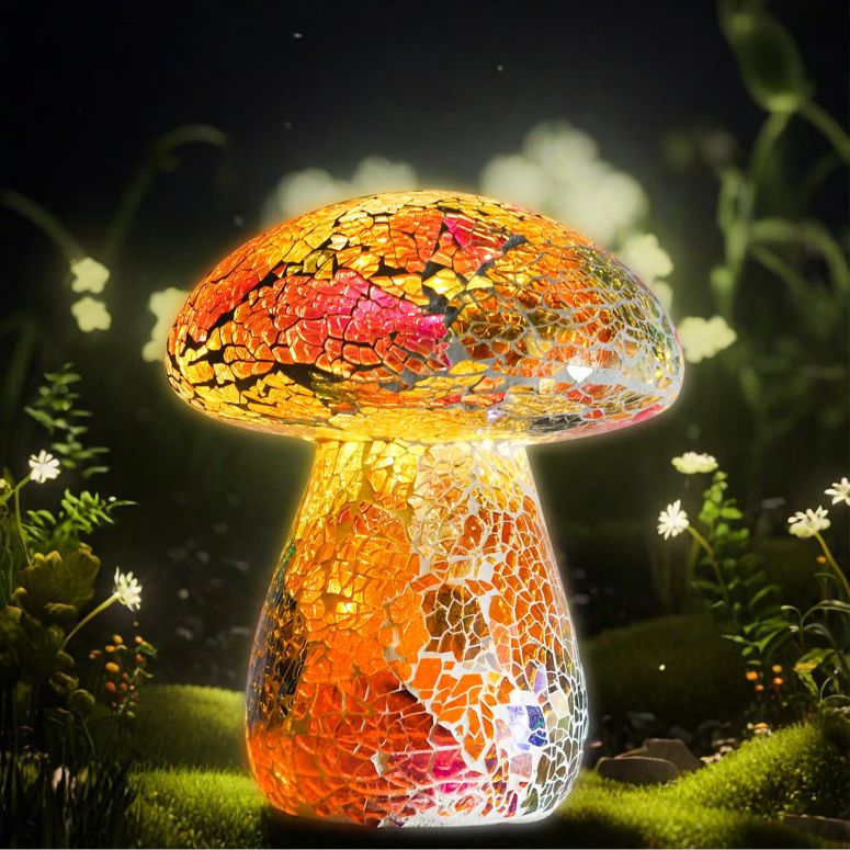 モザイク マッシュルーム ガーデンライト レッド Mosaic Mushroom Garden Lights - Table Lamp Outdoor Decor Waterproof Night Light Lawn Decor Statue for Patio, Party, Yard (Red) 【並行輸入品】｜MJ-MARKET