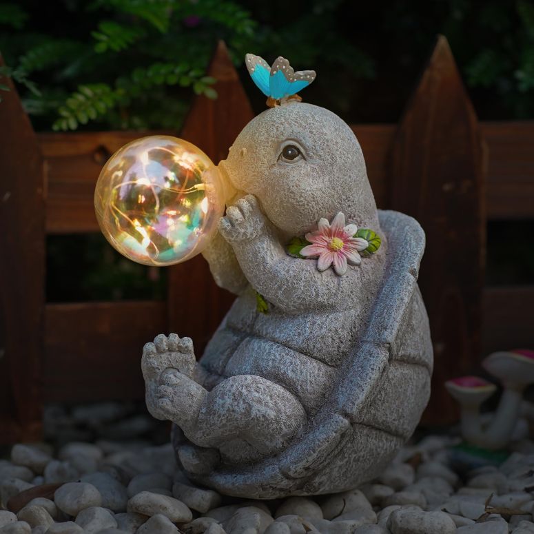 ガーデンライトLEDソーラーライト ソーラーパワー MININOVA Outdoor Garden Decorations Turtle Statues with Solar Light Resin Waterproof Figurines for Outside Yard Patio Mon Birthday Gifts 【並行輸入品】