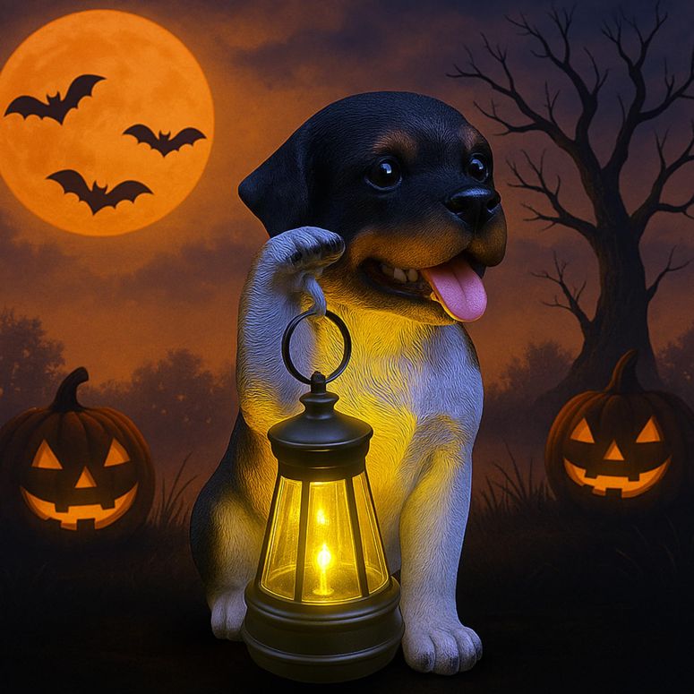 ガーデンライトLEDソーラーライト ソーラーパワー halp?ssfm Solar Garden Statues Dog Figurine with LED Light Lantern Outdoor Art Decor for Patio Lawn Yard Housewarming Home Ornaments Gifts for Dog Lovers Mom Grandma Women 【並行輸入品】