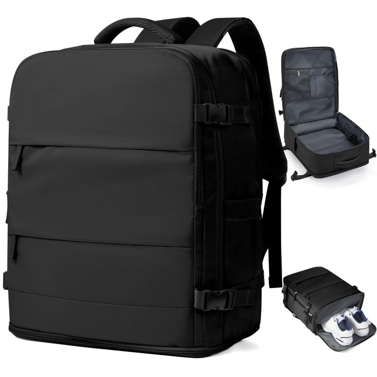 インコ 小鳥 バード トラベルキャリアー coowoz Large Travel Backpack Carry On for Women Man Black Waterproof Gym Backpacks with Laptop Compartment Mochila de Viaje Teacher Personal Item Backpack Rucksack Airplane Accessories Must Hav 【並行輸入品】