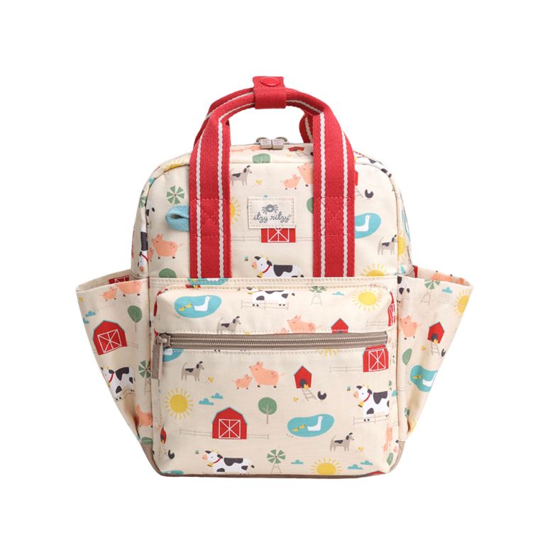 インコ 小鳥 バード トラベルキャリアー Itzy Ritzy Toddler Backpack - Daycare Bag - Features Adjustable Shoulder Straps, 2 Side Pockets & Spacious Interior with Wipeable Fabric Lining & Name Label, Farm Backpack 【並行輸入品】