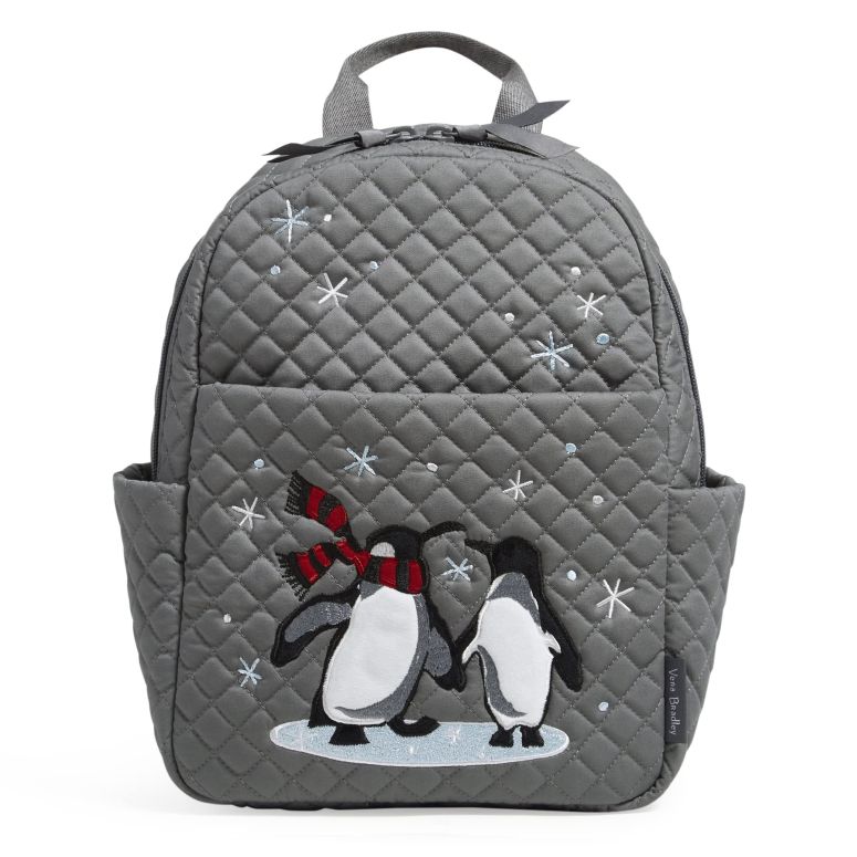インコ 小鳥 バード トラベルキャリアー Vera Bradley Women's Cotton Small Backpack, Penguin Pair - Recycled Cotton, One Size 【並行輸入品】