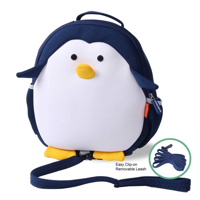 インコ 小鳥 バード トラベルキャリアー Little Dyno Machine Washable Penguin Toddler Backpack with Anti-lost Harness Leash & Lunch Bag, Great For Picnic & Beach & Preschool 【並行輸入品】