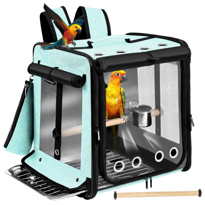 インコ 小鳥 バード トラベルキャリアー Sanmoncare Bird Carrier for Car Travel with Seat Belt, Indestructible Stainless Steel Mesh Parrot Backpack Travel Cage 【並行輸入品】
