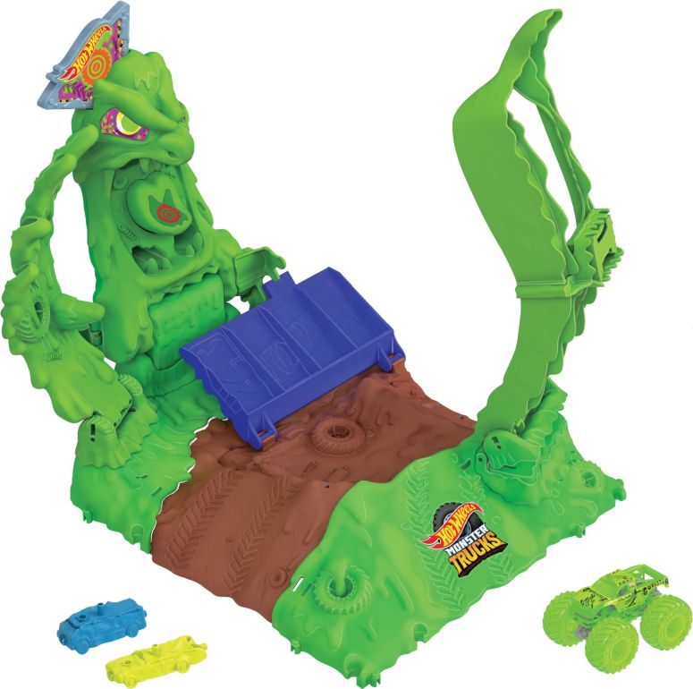 ホットウィール モンスタートラック Hot Wheels Monster Trucks Arena Smashers Glow-in-The-Dark Gunkster Playset with 1 Glow-in-The-Dark 1:64 Scale Gunkster Toy Truck & 2 Crushable Cars 【並行輸入品】 11,780円