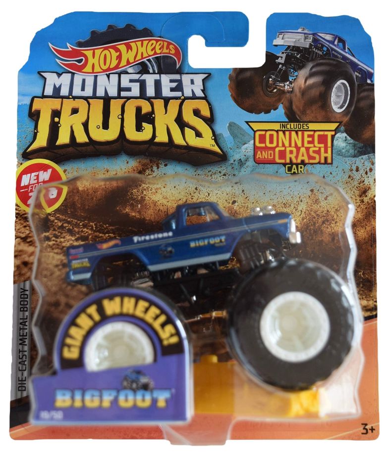 ホットウィール モンスタートラック Hot Wheels Monster Trucks Bigfoot - Connect and Crash car 1:64 Scale 19/50 【並行輸入品】|MJ-MARKET