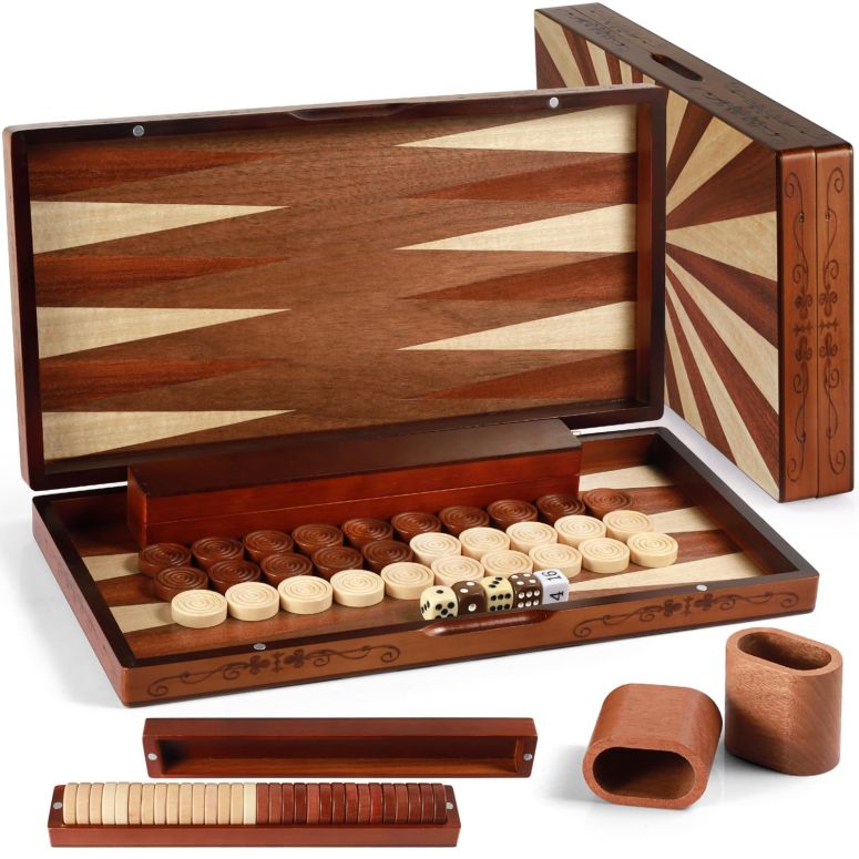 チェスセット Syrace Wooden Folding Backgammon Set - Large 15.75" (40cm), Handcrafted Exquisite Design, Perfect for Adults & Kids, Ideal for Backgammon Enthusiasts 【並行輸入品】｜MJ-MARKET