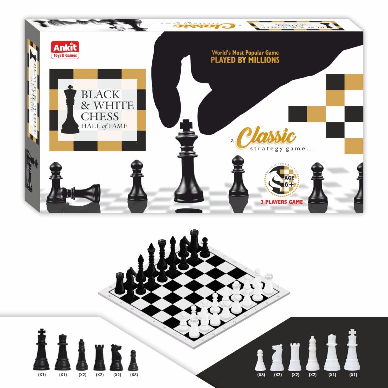 チェス仕かける Ankit Toys \u0026 Games Black \u0026 White Chess Set ? Durable, Portable Strategy Game for Kids \u0026 Adults Age 6+ Perfect for Family, Parties, Travel, and Gifting (Board Size 38 * 38 Cm) 【並行輸入品】 チェス-おもちゃ-ファミリートイ・ゲーム