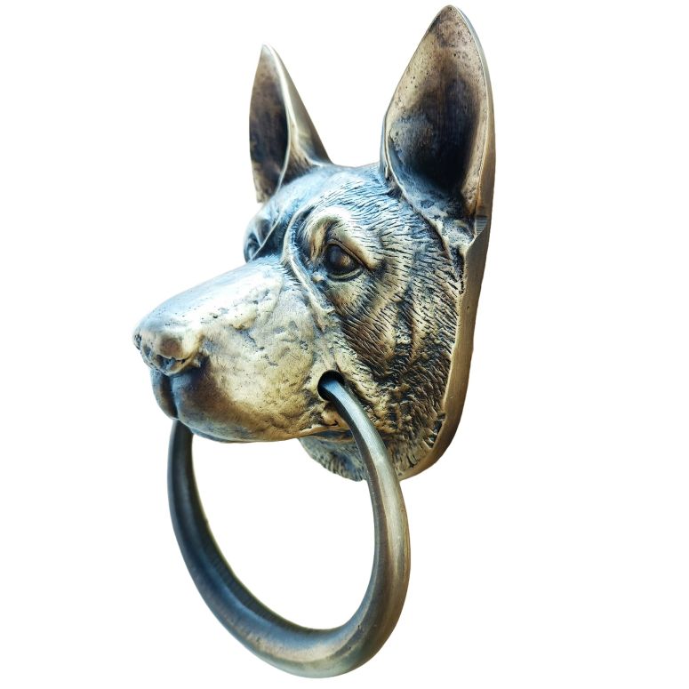 部屋の入り口ラッパー Anatolica German Shepherd Dog Door Knocker, 6.5 inches,Solid Brass, UnlacqueredFinish (Antique Bronze) 【並行輸入品】