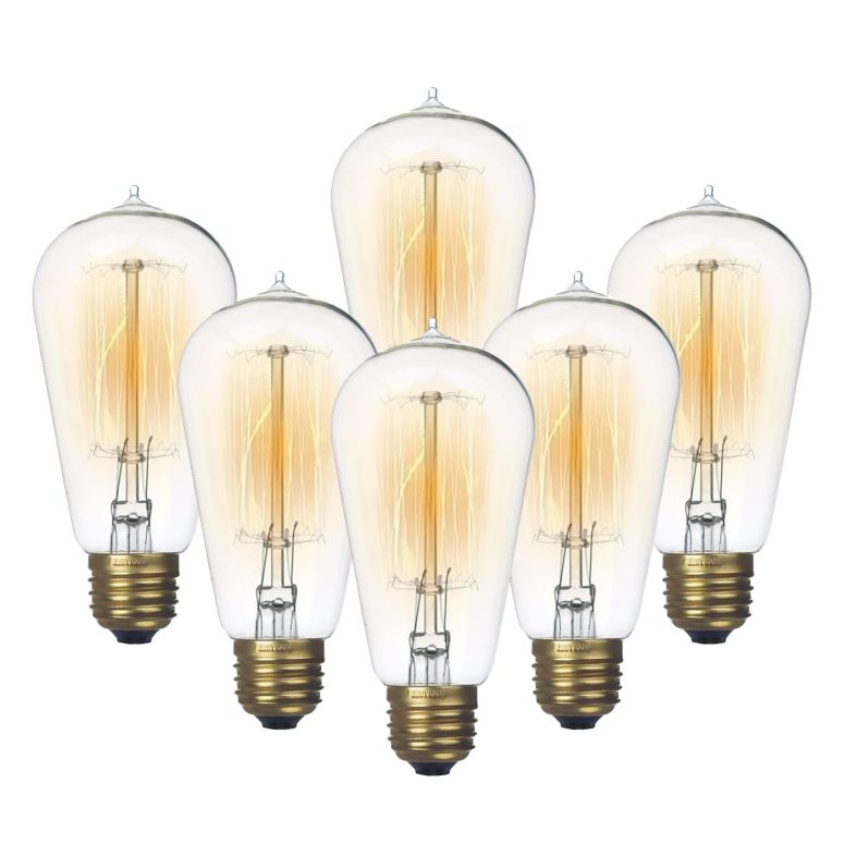 サファヴィヤ safavieh テーブルランプ サファビヤ サファヴィア Jslinter 6-Pack Edison Light Bulb, Warm White 2200K Old Fashioned Incandescent Light, 60 Watt Dimmable ST58 Antique Vintage Style Light, Clear Glass e26 Base(60w/110v) 【並行輸入品】｜MJ-MARKET