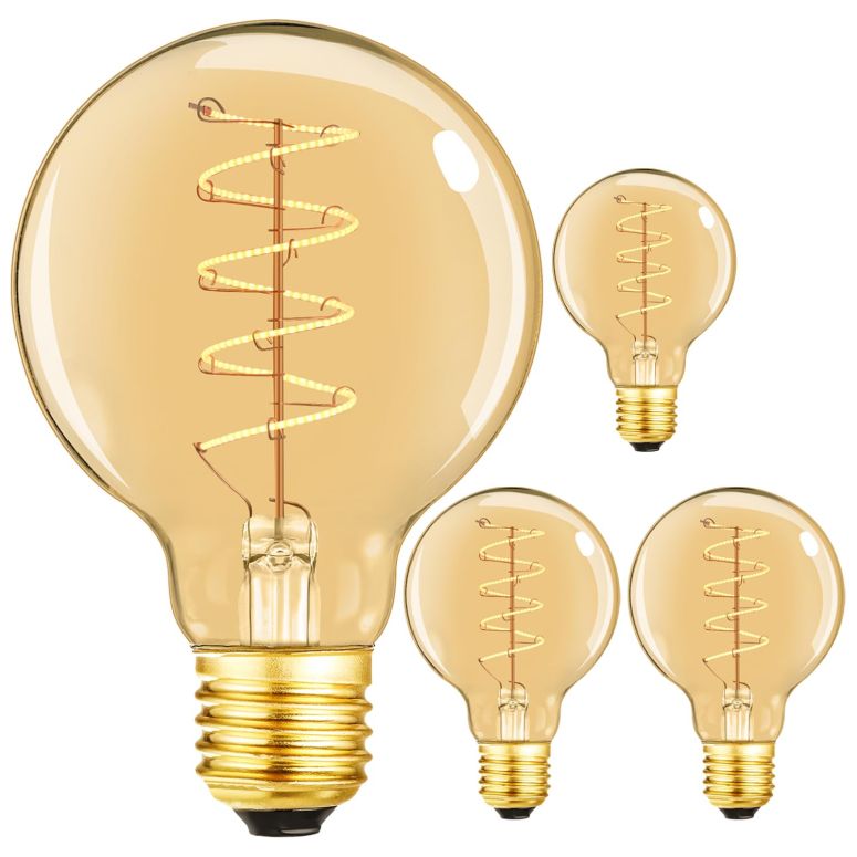 サファヴィヤ safavieh テーブルランプ サファビヤ サファヴィア Leools Vintage LED Spiral Filament Bulb G25/G80 Dimmable Flick-Free 6W CRI95 LED Edison Globe Light Bulb E26 Base,Amber Glass,Warm White,2200K, 400LM(40W Equivalent), Pac 【並行輸入品】