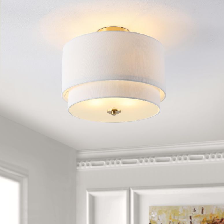 サファヴィヤ safavieh テーブルランプ サファビヤ サファヴィア SAFAVIEH Lighting Collection Laconia White/Gold Flush Mount (LED Bulbs Included) 【並行輸入品】 37,960円