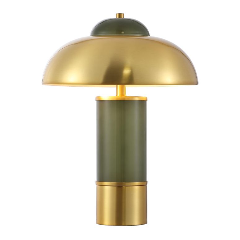 サファヴィヤ safavieh テーブルランプ サファビヤ サファヴィア SAFAVIEH Lighting Collection Drea 16-inch Green/Brass Glass/Metal Table Lamp (LED Bulb Included) 【並行輸入品】