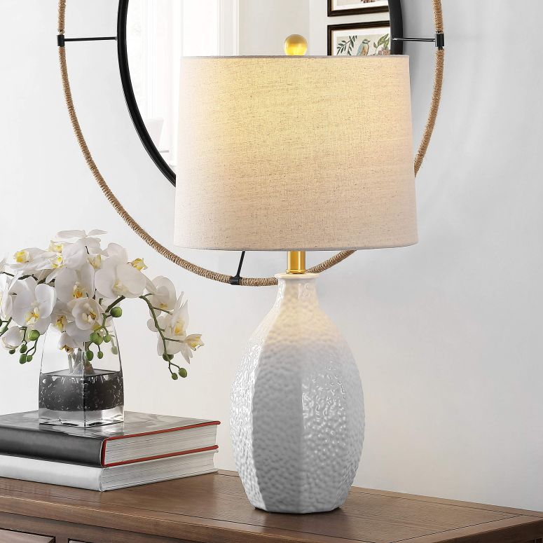 サファヴィヤ safavieh テーブルランプ サファビヤ サファヴィア SAFAVIEH Lighting Collection Barli Modern Cream 25-inch Bedroom Living Room Home Office Desk Nightstand Table Lamp (LED Bulb Included) 【並行輸入品】